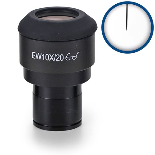 Euromex EWF10x/20 mm micrometer eyepiece with pointer for iScope, 23,2 mm tube